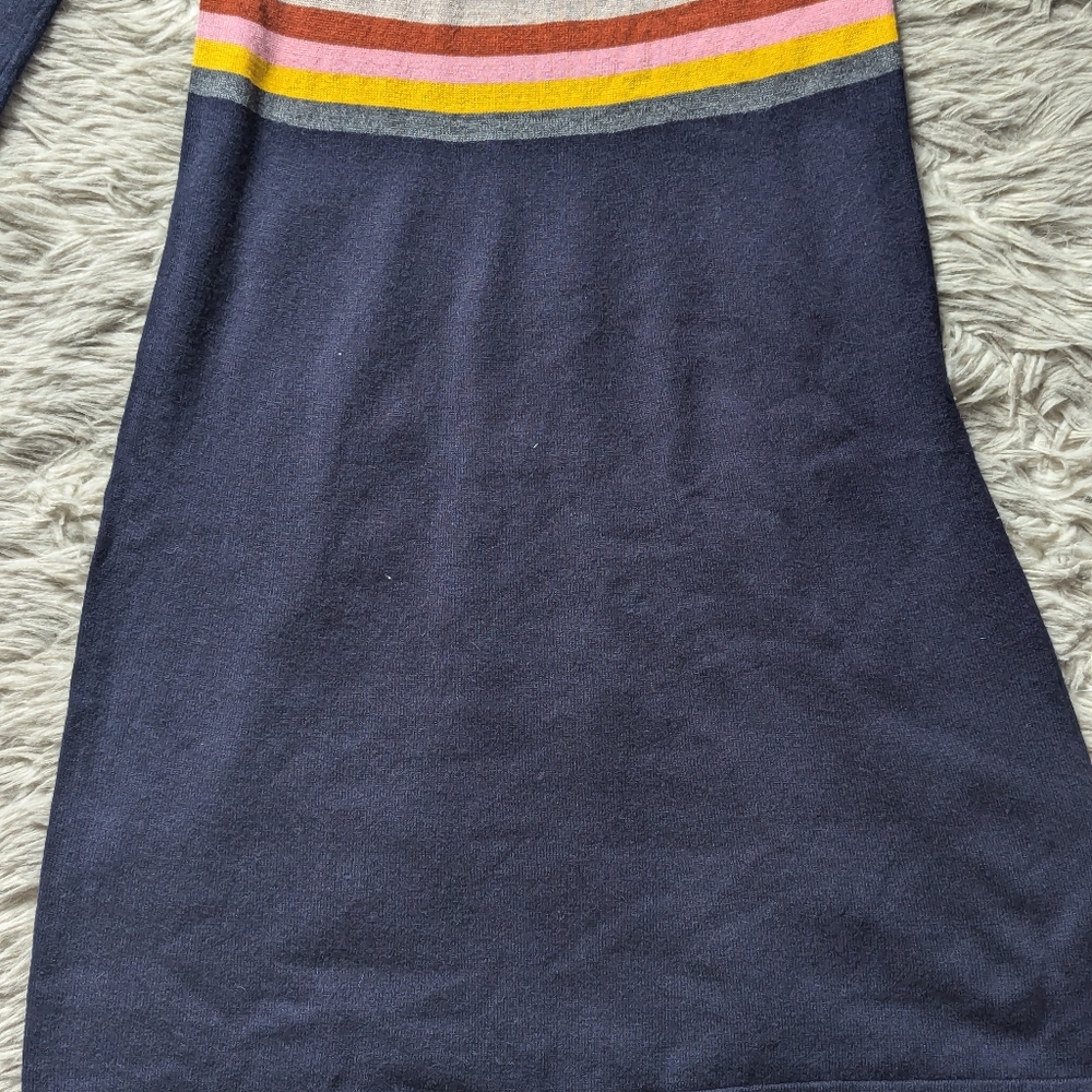 EUC Boden Stripe Waist Knitted Dress in Navy - Picture 3 of 16